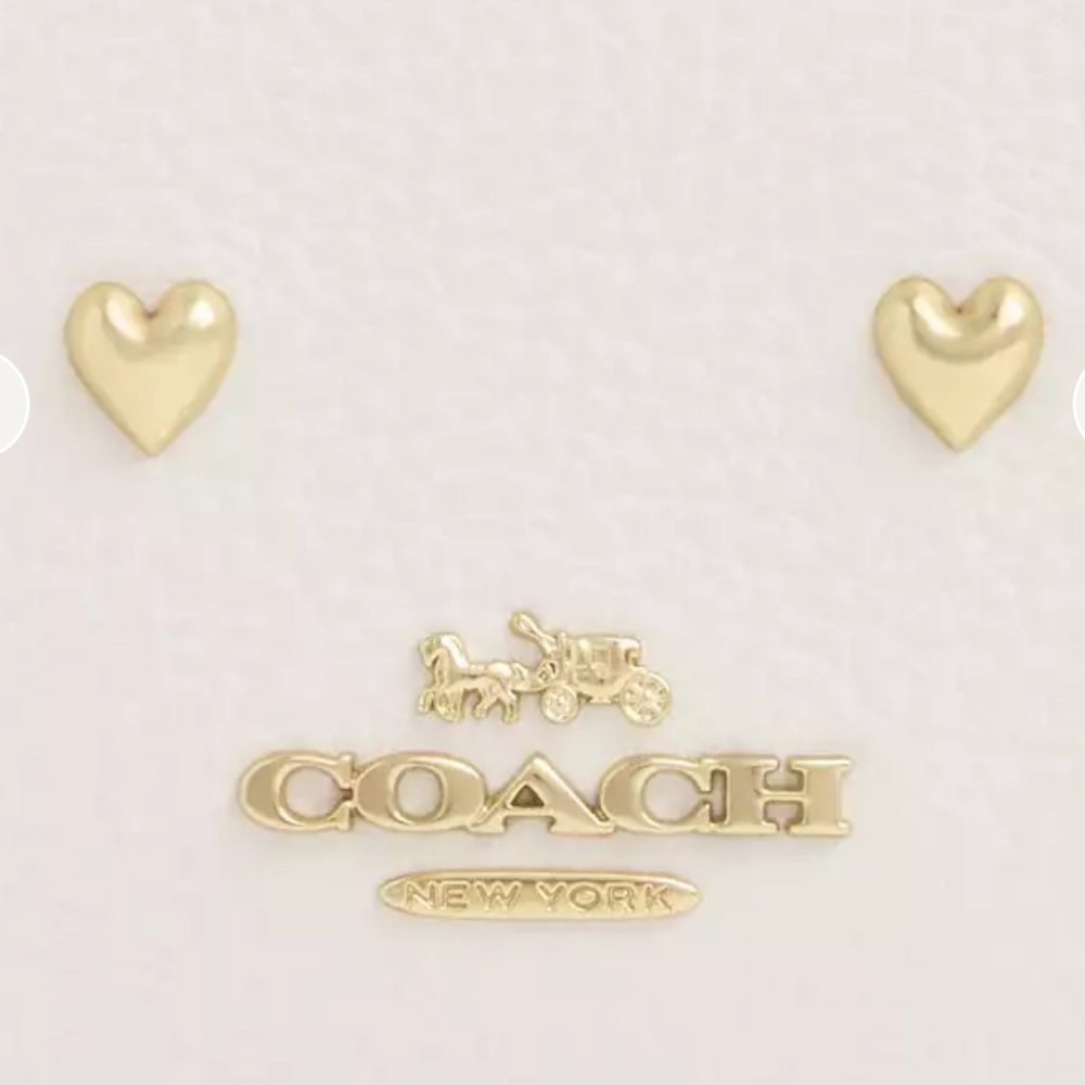 Coach White and Gold Heart-Embellished Crossbody Bag - NWT!! - Picture 5 of 5